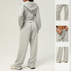 Womens Casual Sports 50%cotton 45%polyester 5%spandex Hoodie Sweatpants Set 2455 - pants print logo 13