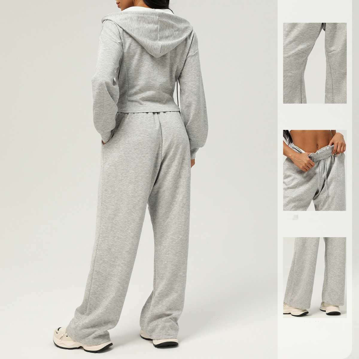 Womens Casual Sports 50%cotton 45%polyester 5%spandex Hoodie Sweatpants Set 2455 - pants print logo 13