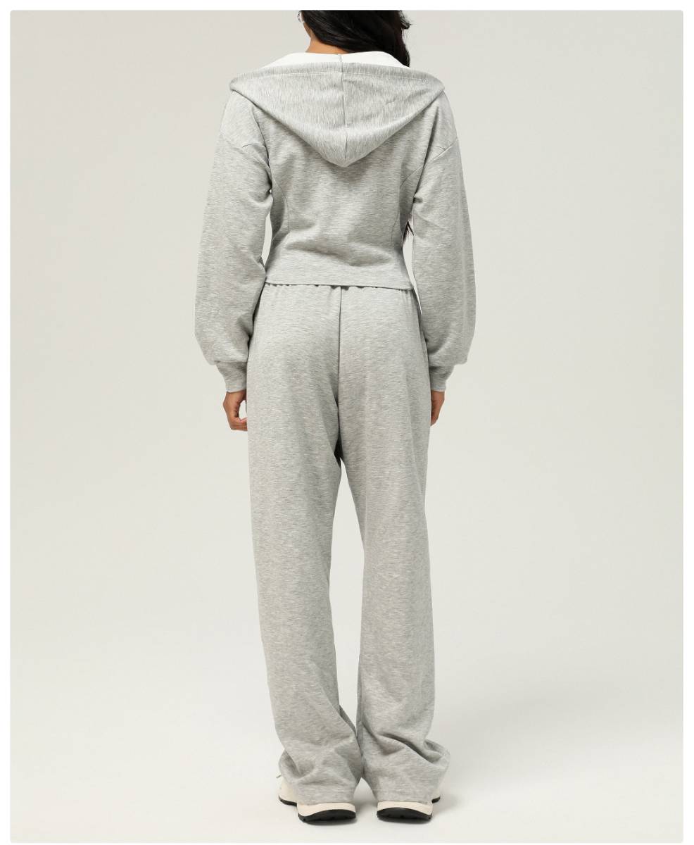 Womens Casual Sports 50%cotton 45%polyester 5%spandex Hoodie Sweatpants Set 2455 Set print logo 30