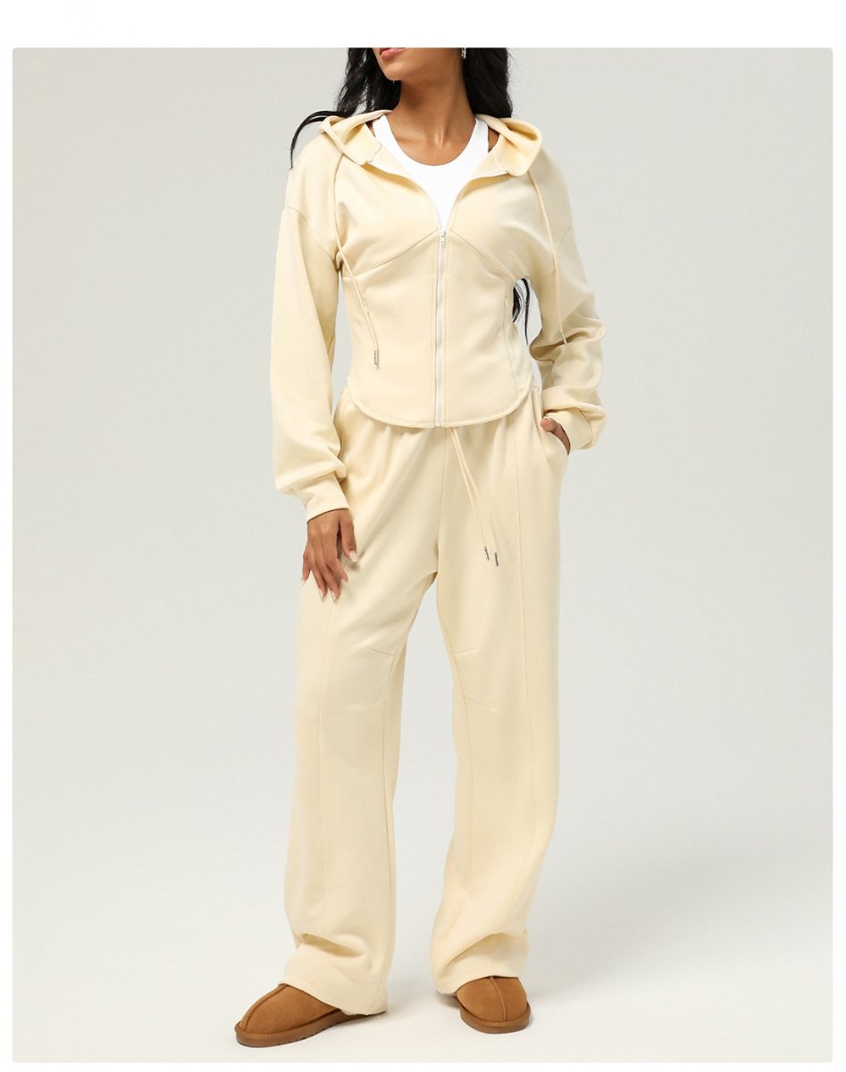 Womens Casual Sports 50%cotton 45%polyester 5%spandex Hoodie Sweatpants Set 2455 - pants print logo 27