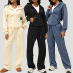 Womens Casual Sports 50%cotton 45%polyester 5%spandex Hoodie Sweatpants Set 2455 - pants print logo 35