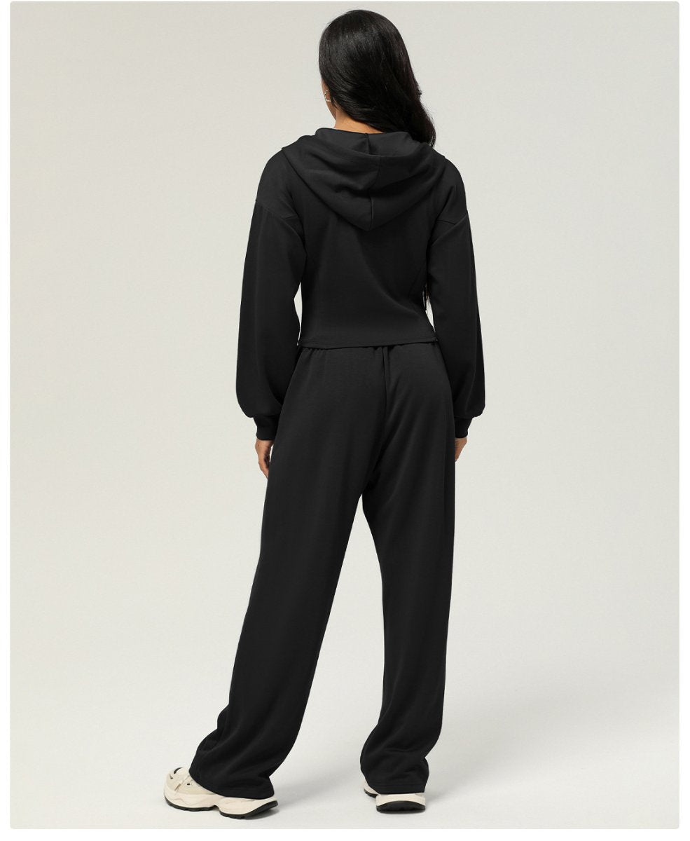 Womens Casual Sports 50%cotton 45%polyester 5%spandex Hoodie Sweatpants Set 2455 Set print logo 39