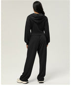 Womens Casual Sports 50%cotton 45%polyester 5%spandex Hoodie Sweatpants Set 2455 Set print logo 39