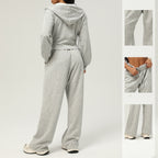 Womens Casual Sports 50%cotton 45%polyester 5%spandex Hoodie Sweatpants Set 2455