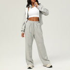 Womens Casual Sports 50%cotton 45%polyester 5%spandex Hoodie Sweatpants Set 2455