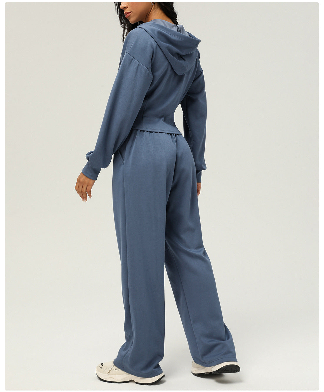 Womens Casual Sports 50%cotton 45%polyester 5%spandex Hoodie Sweatpants Set 2455