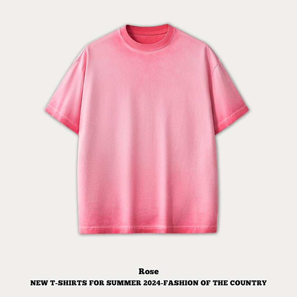 mens 280gsm washed 24SS301-24SK701 Oversize Tshirt - Bean Paste Red XS | Honfit