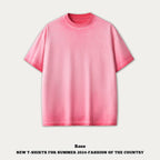 mens 280gsm washed 24SS301-24SK701 Oversize Tshirt - Bean Paste Red XS | Honfit