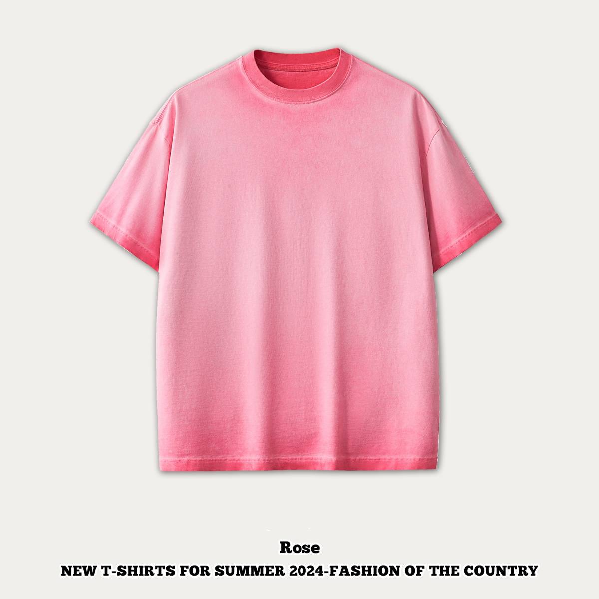 mens 280gsm washed 24SS301-24SK701 Oversize Tshirt - Bean Paste Red XS | Honfit