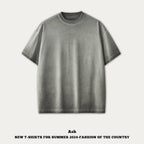 mens 280gsm washed 24SS301-24SK701 Oversize Tshirt - Dark Grey XS | Honfit