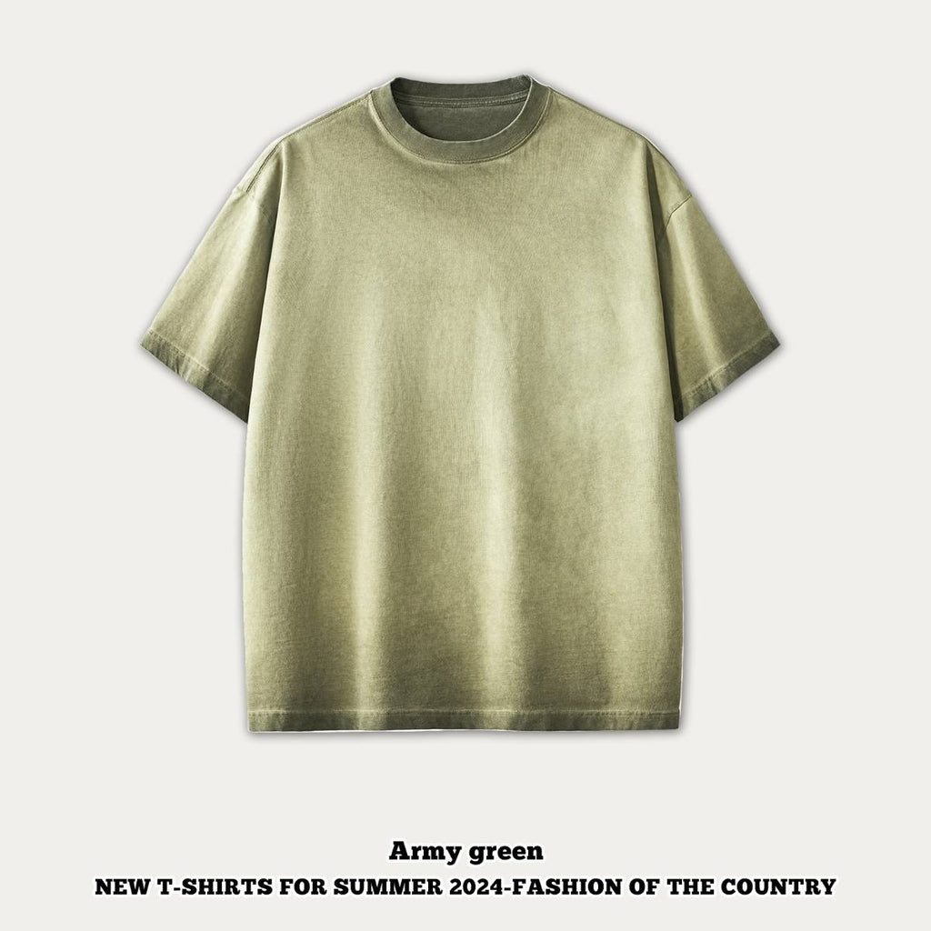 mens 280gsm washed 24SS301-24SK701 Oversize Tshirt - Pickle Green XS | Honfit