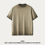 mens 280gsm washed 24SS301-24SK701 Oversize Tshirt - Medium Coffee XS | Honfit