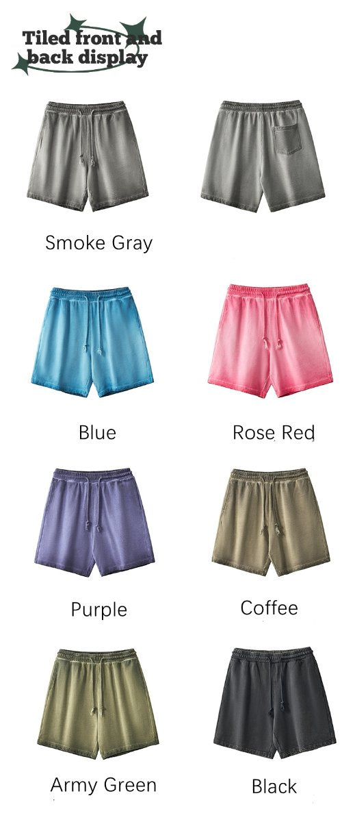 mens 280gsm washed 24SS301-24SK701 Shorts print logo 13
