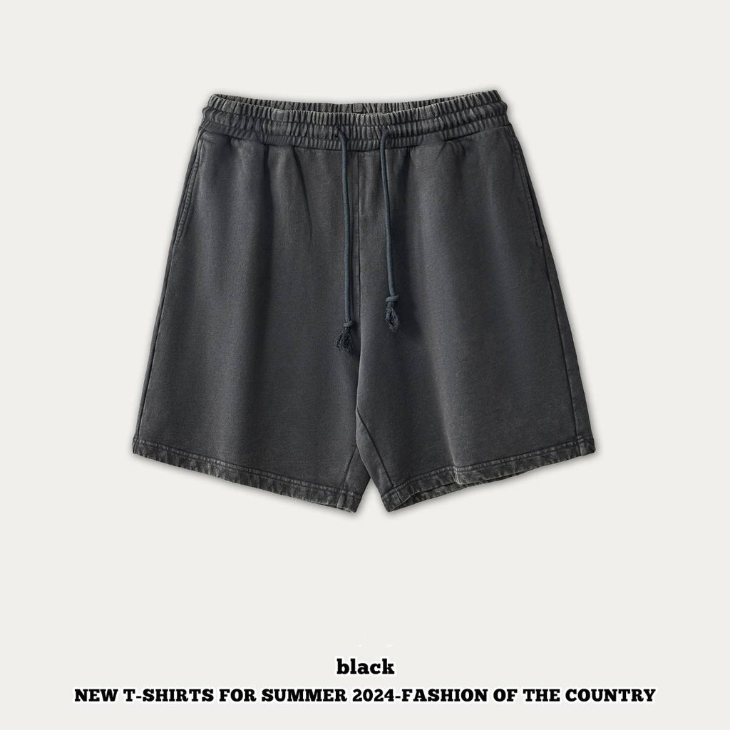 mens 280gsm washed 24SS301-24SK701 Shorts print logo 1