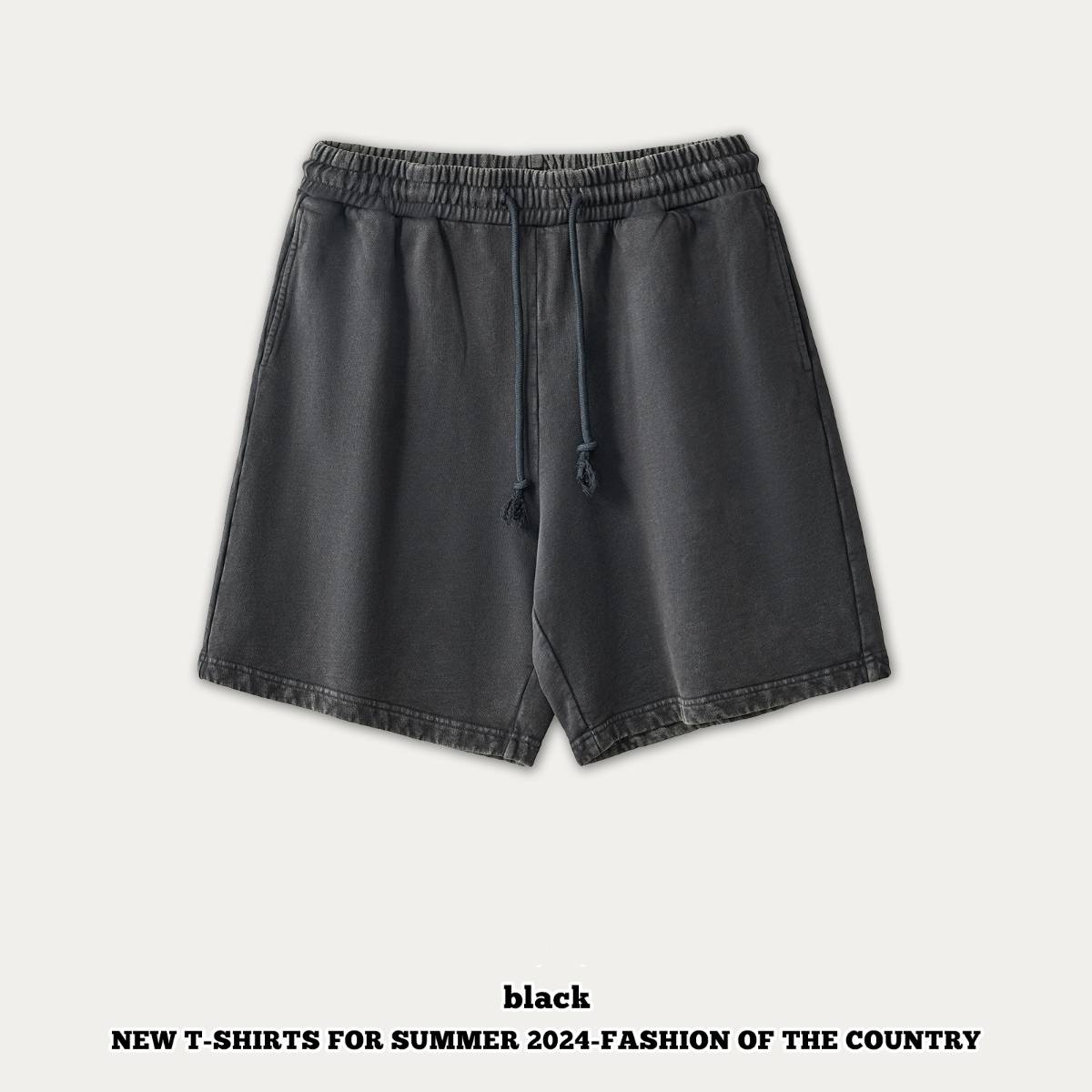 mens 280gsm washed 24SS301-24SK701 Shorts print logo 1