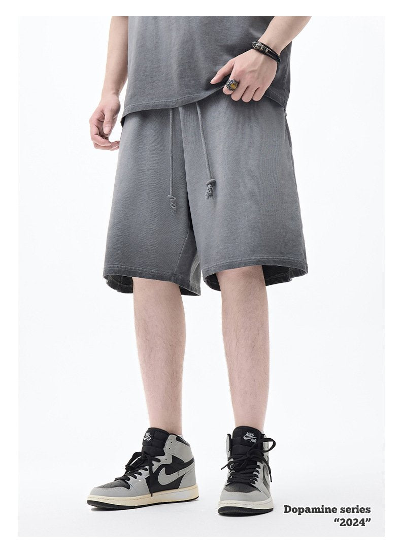 mens 280gsm washed 24SS301-24SK701 Shorts print logo 9