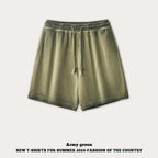 mens 280gsm washed 24SS301-24SK701 Shorts print logo 2