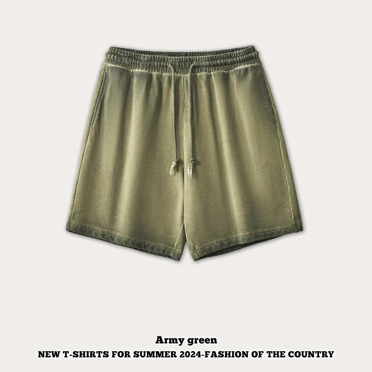 mens 280gsm washed 24SS301-24SK701 Shorts print logo 2