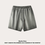 mens 280gsm washed 24SS301-24SK701 Shorts print logo 6