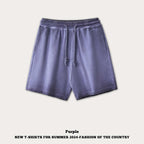 mens 280gsm washed 24SS301-24SK701 Shorts print logo 7