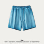 mens 280gsm washed 24SS301-24SK701 Shorts print logo 4