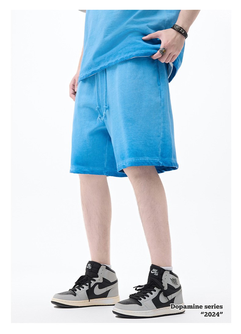 mens 280gsm washed 24SS301-24SK701 Shorts print logo 8