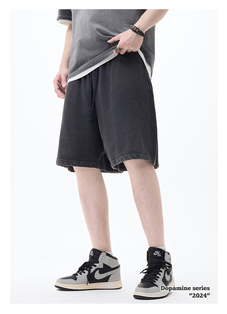 mens 280gsm washed 24SS301-24SK701 Shorts print logo 12