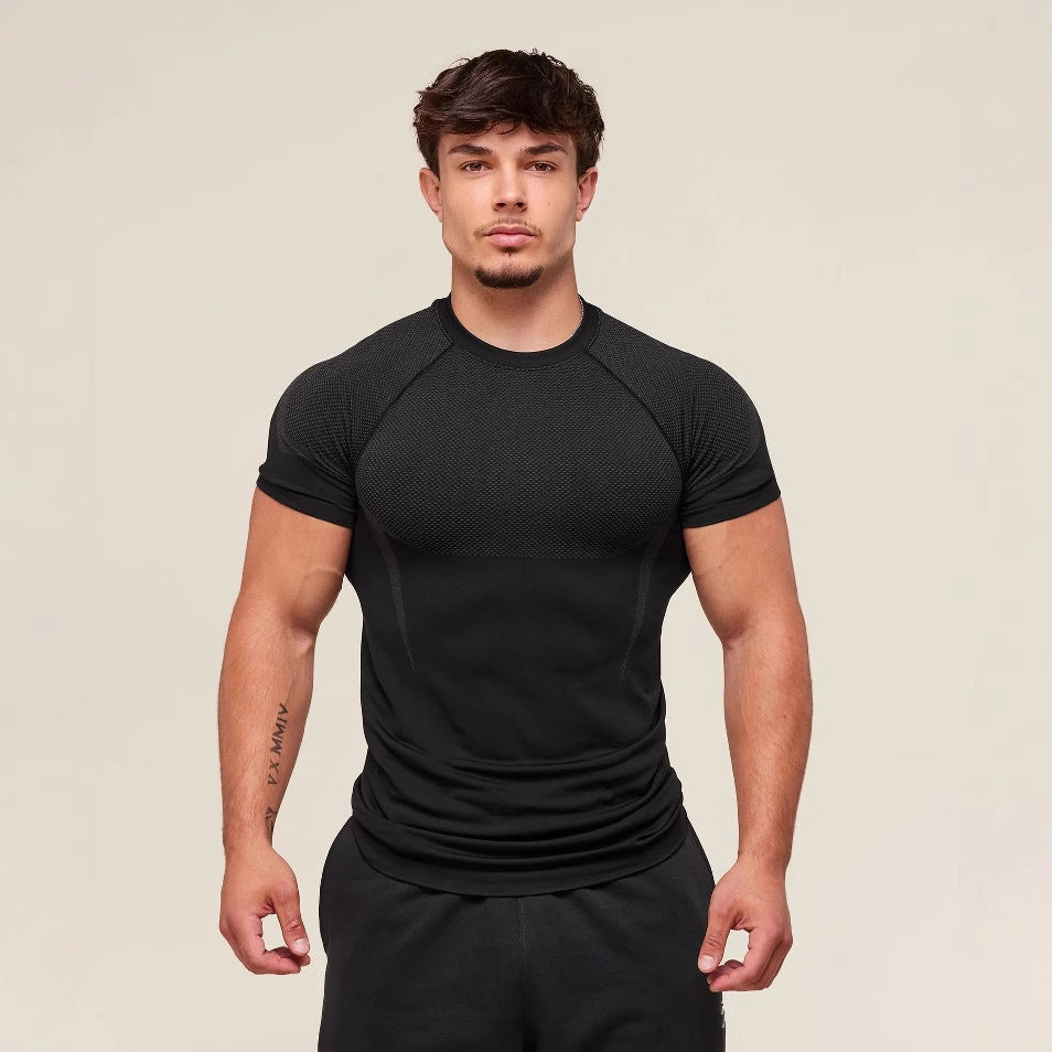Mens Seamless 95%polyester 5%spandex tshirt 251112