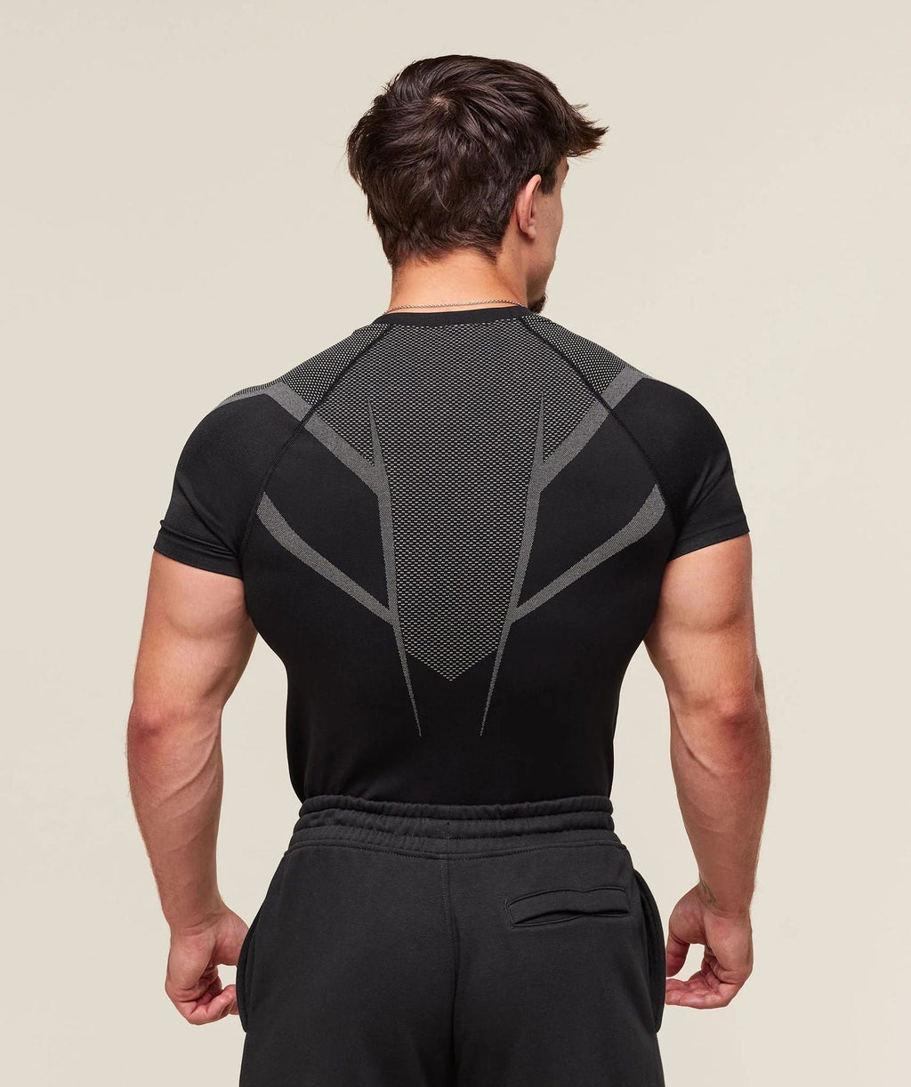 Mens Seamless 95%polyester 5%spandex tshirt 251112