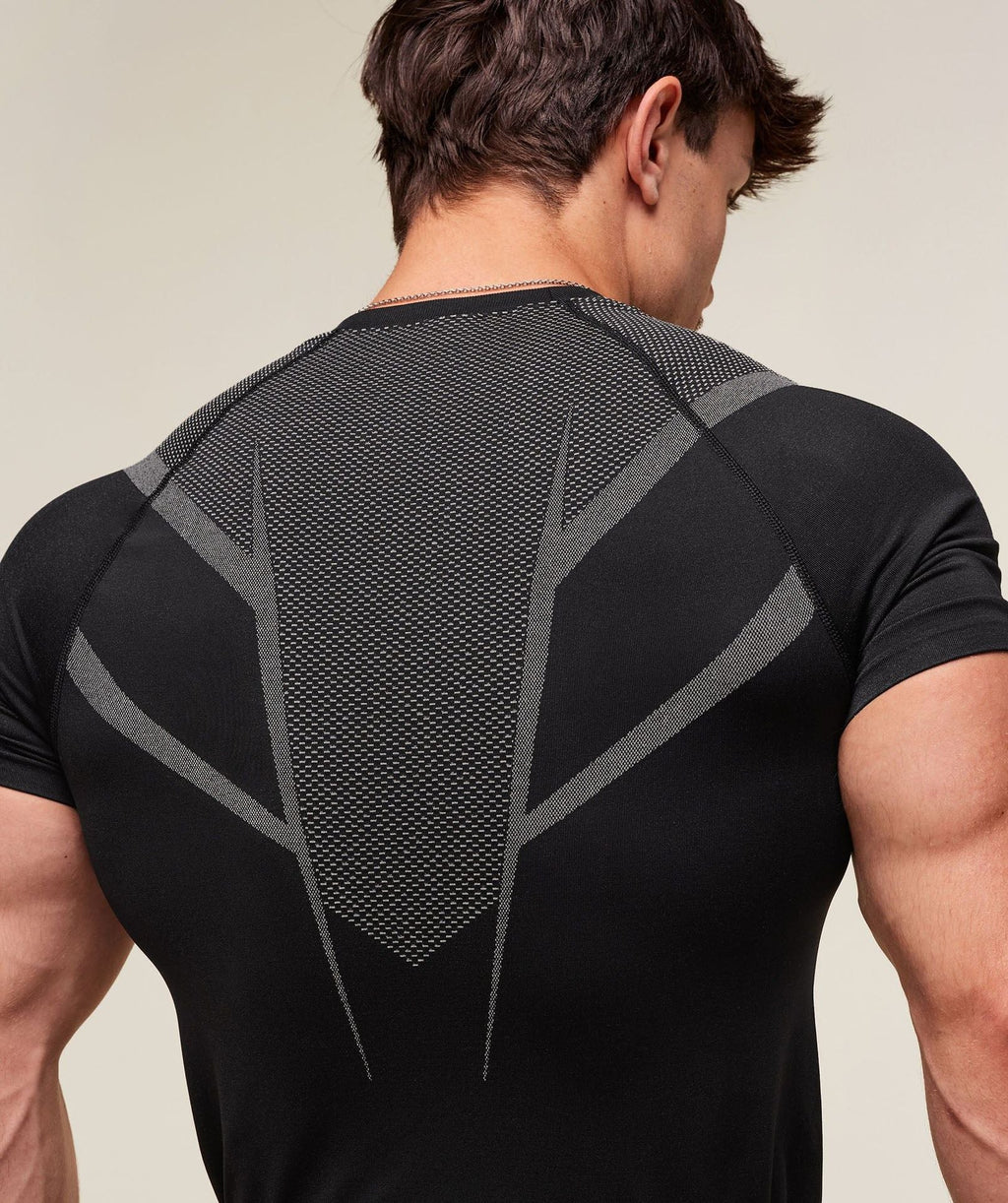 Mens Seamless 95%polyester 5%spandex tshirt 251112