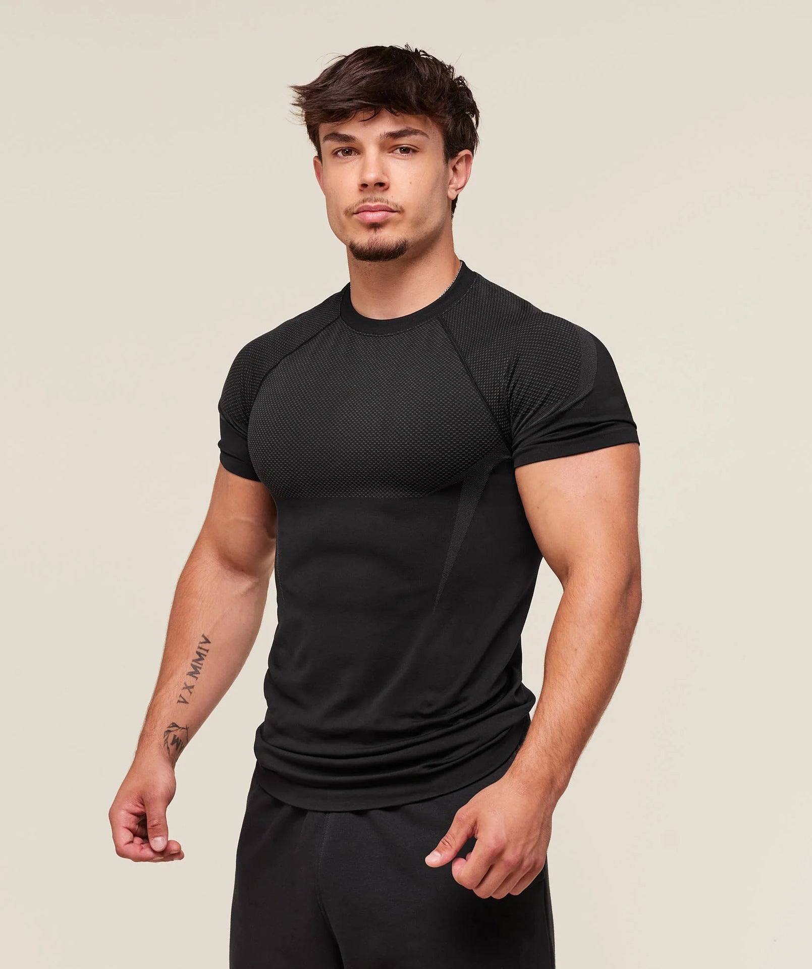 Mens Seamless 95%polyester 5%spandex tshirt 251112