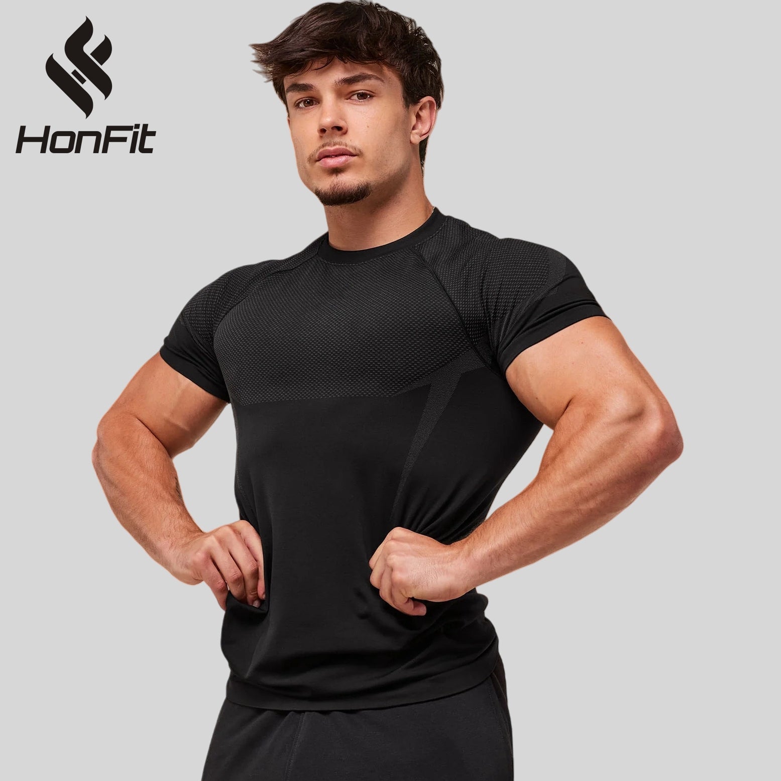 Mens Seamless 95%polyester 5%spandex tshirt 251112