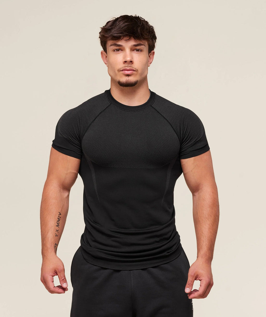 Mens Seamless 95%polyester 5%spandex tshirt 251112