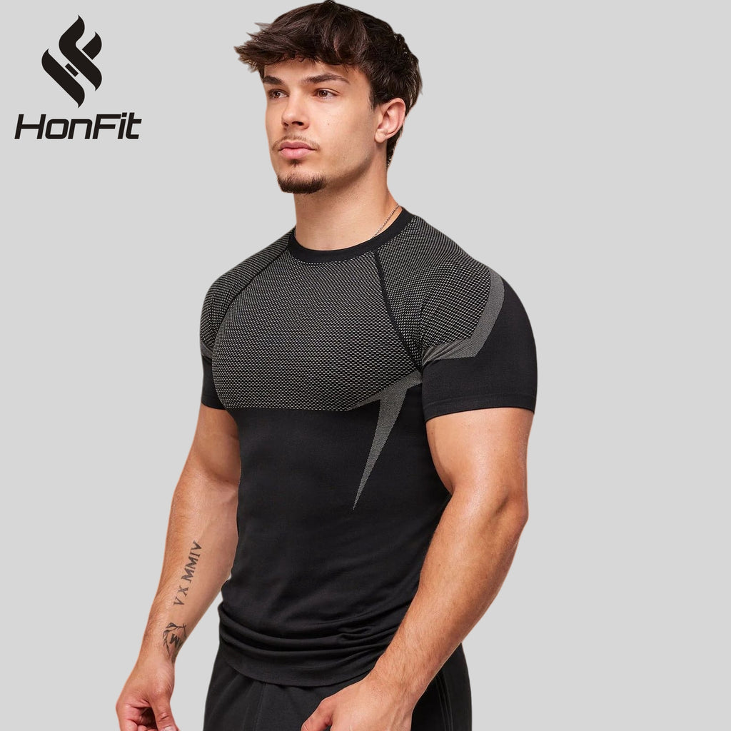 Mens Seamless 95%polyester 5%spandex tshirt 251112