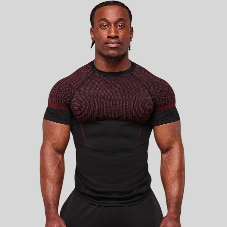 Mens Seamless 95%polyester 5%spandex tshirt 251112