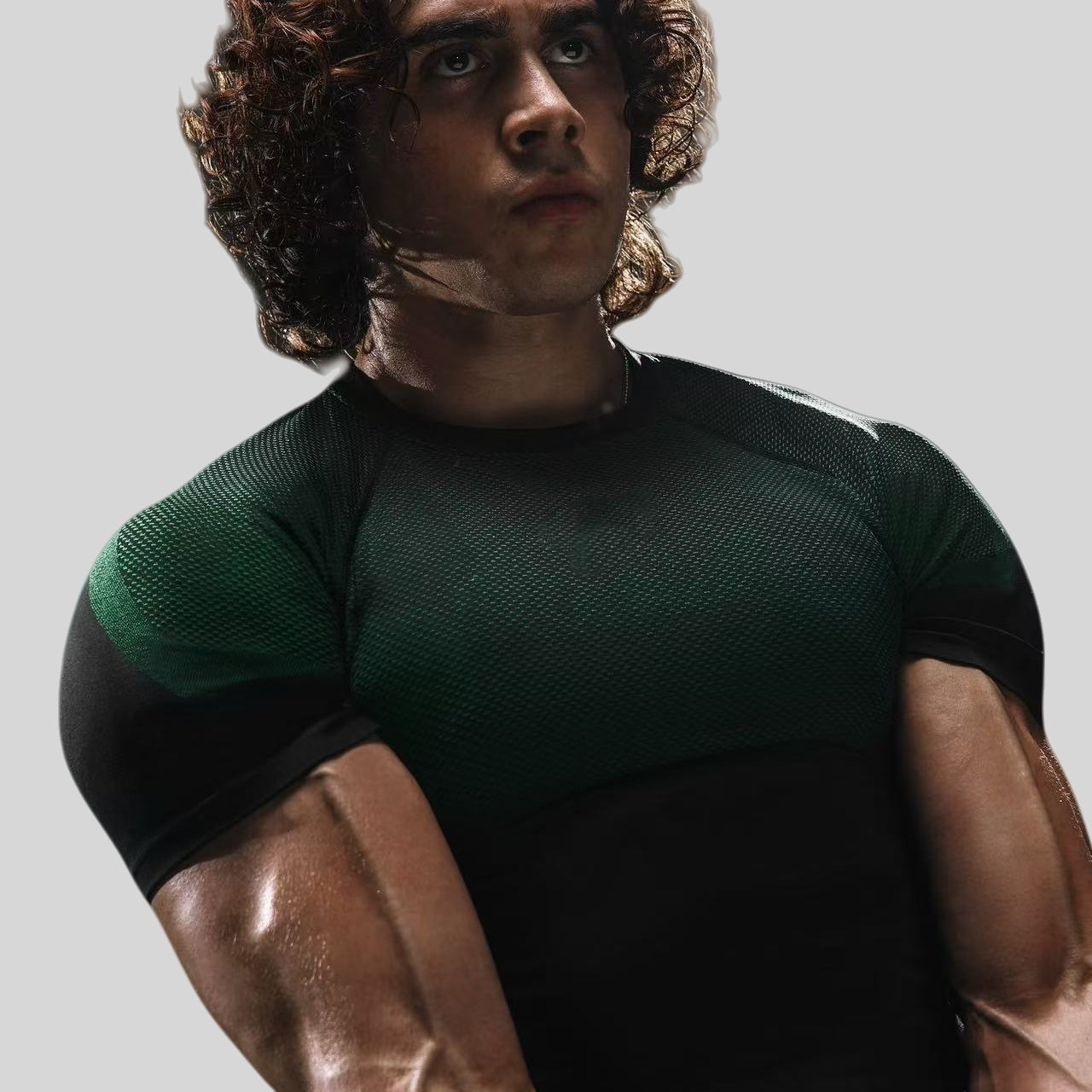 Mens Seamless 95%polyester 5%spandex tshirt 251112