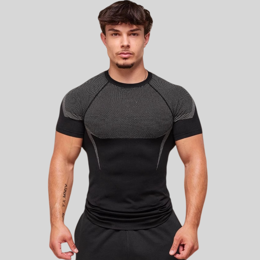 Mens Seamless 95%polyester 5%spandex tshirt 251112