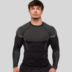 Mens Seamless 95%polyester 5%spandex Long Sleeve Shirt 251113 - Honfitwear