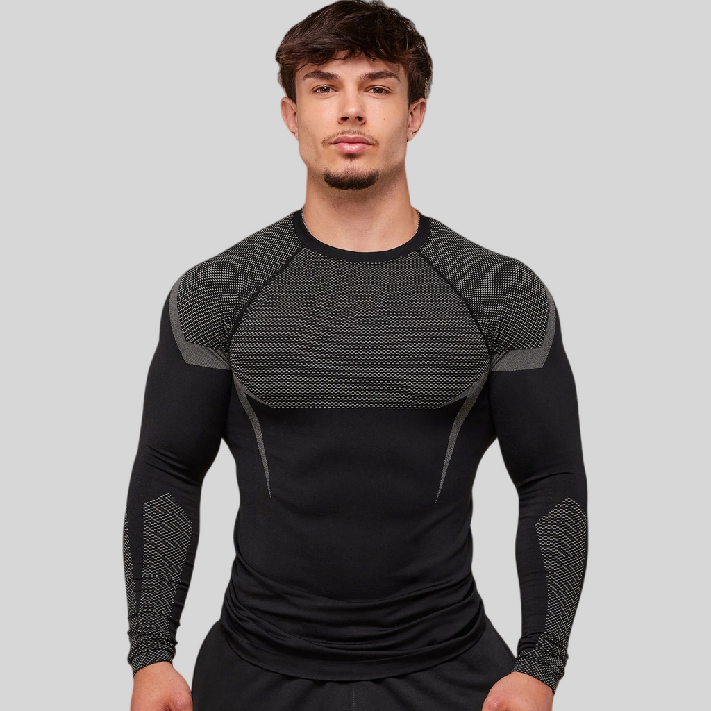 Mens Seamless 95%polyester 5%spandex Long Sleeve Shirt 251113