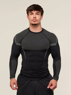Mens Seamless 95%polyester 5%spandex Long Sleeve Shirt 251113