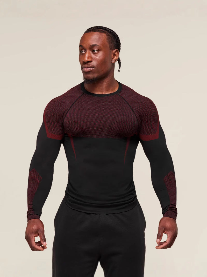 Mens Seamless 95%polyester 5%spandex Long Sleeve Shirt 251113