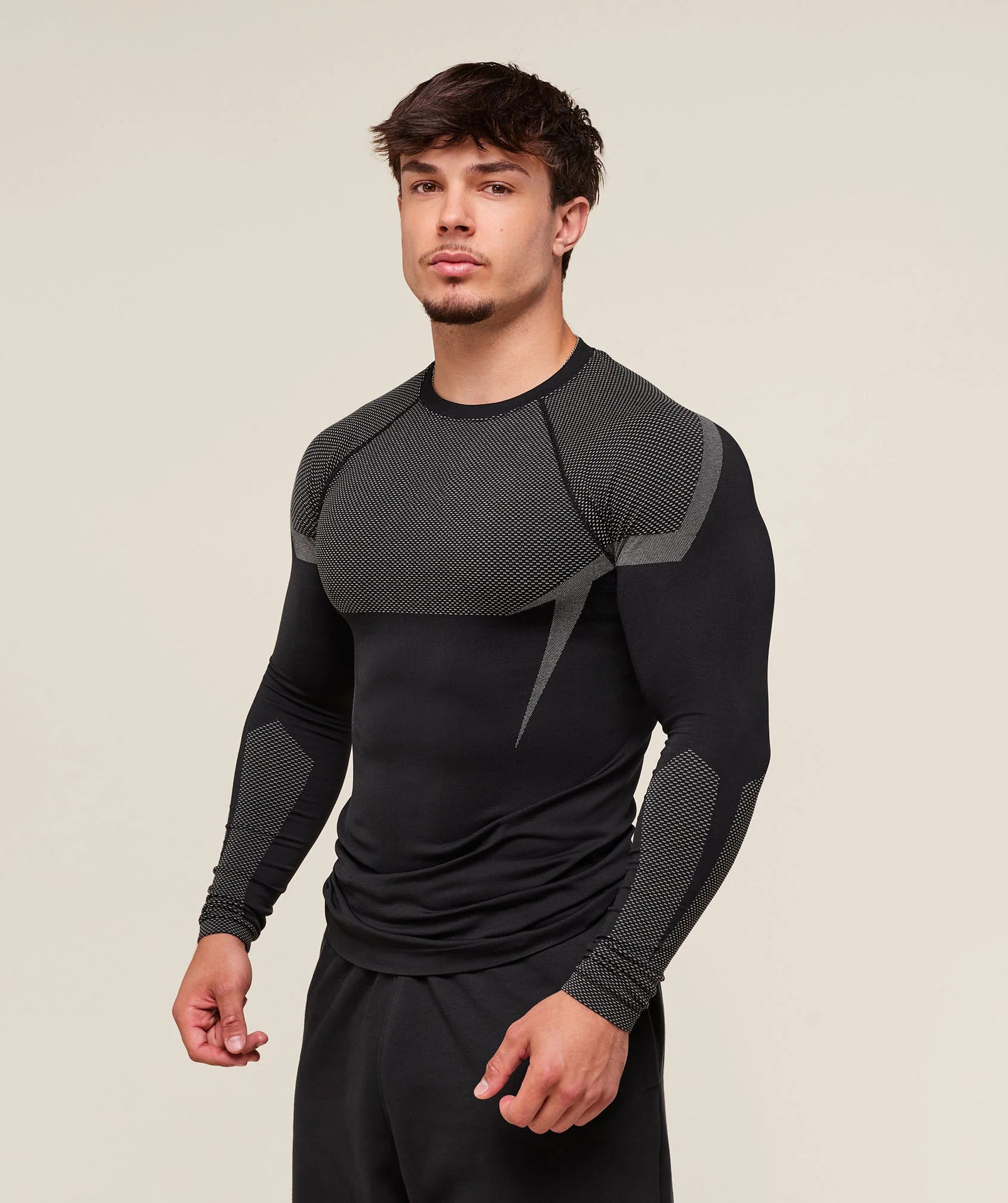 Mens Seamless 95%polyester 5%spandex Long Sleeve Shirt 251113