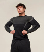 Mens Seamless 95%polyester 5%spandex Long Sleeve Shirt 251113