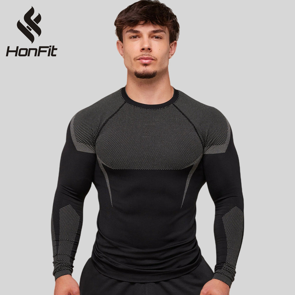 Mens Seamless 95%polyester 5%spandex Long Sleeve Shirt 251113