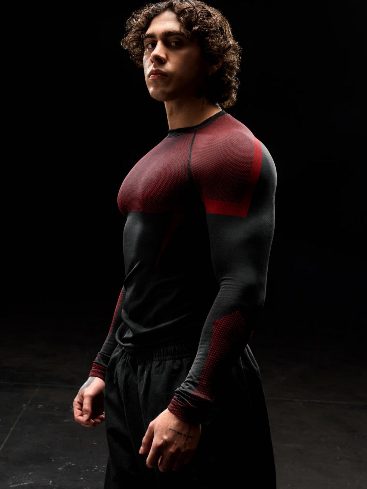 Mens Seamless 95%polyester 5%spandex Long Sleeve Shirt 251113