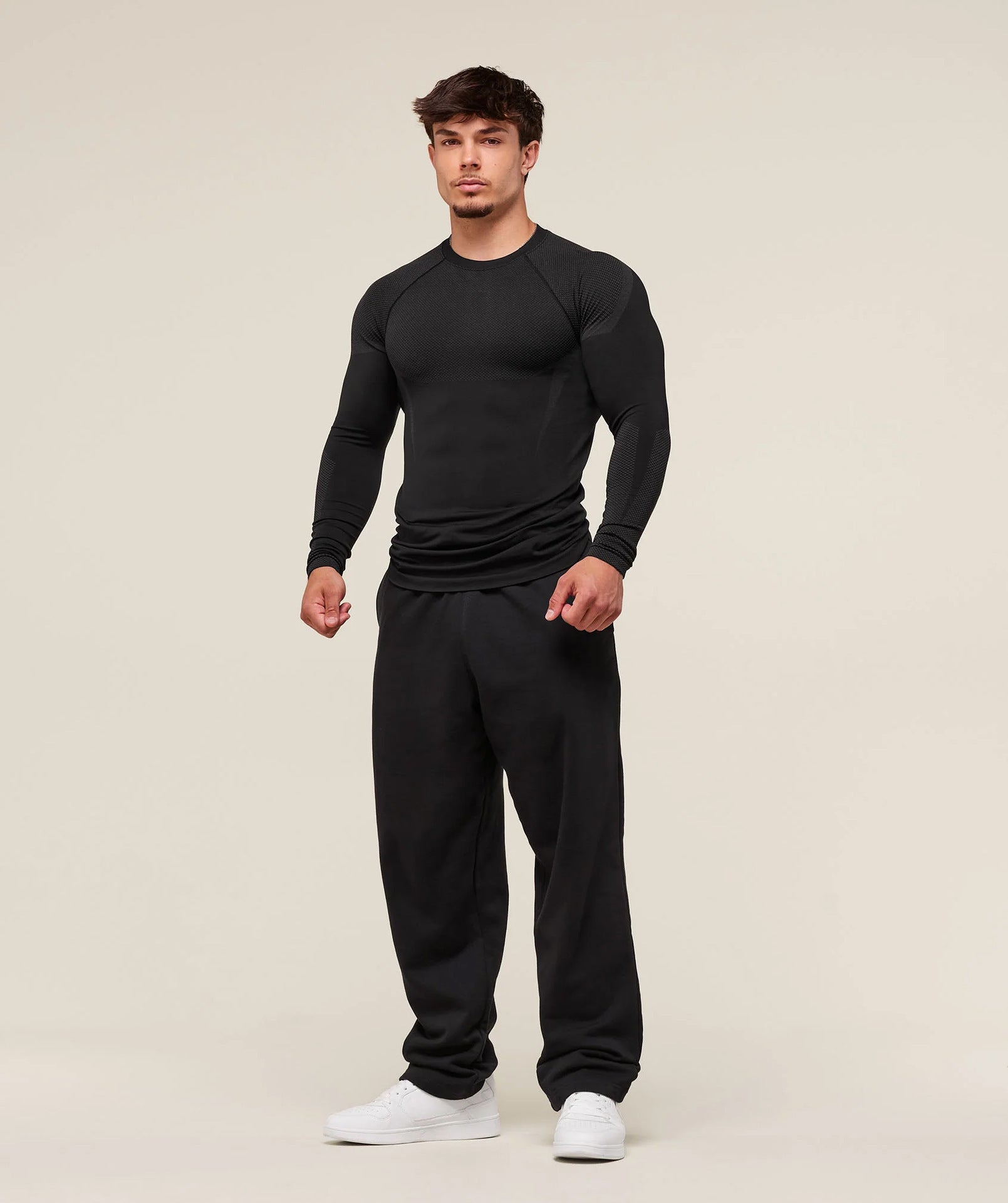 Mens Seamless 95%polyester 5%spandex Long Sleeve Shirt 251113