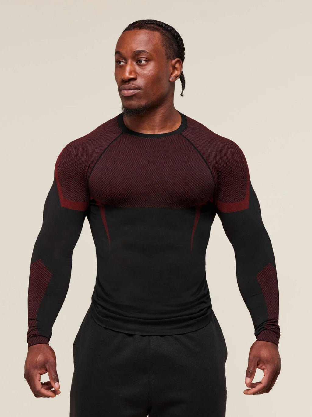 Mens Seamless 95%polyester 5%spandex Long Sleeve Shirt 251113