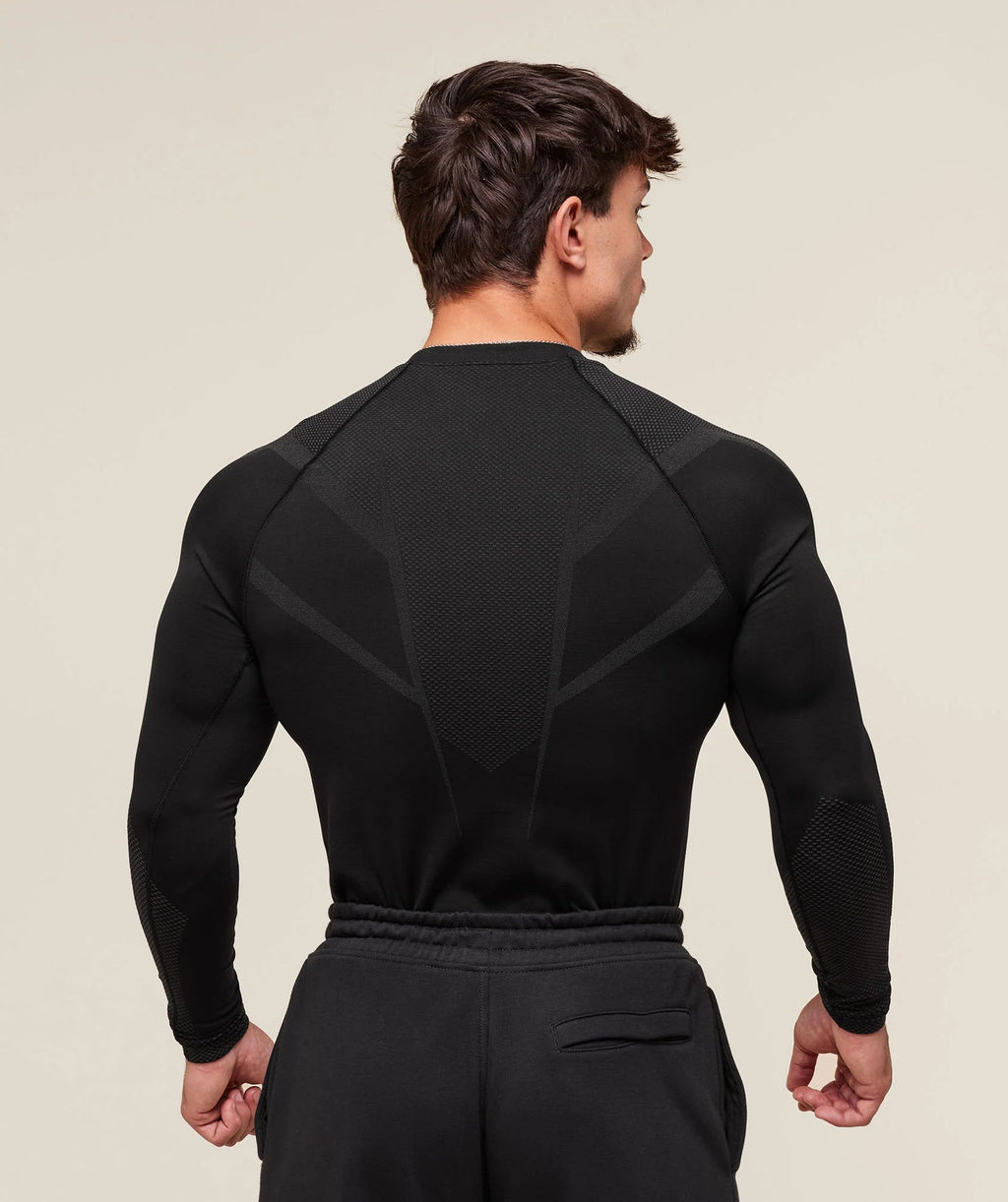 Mens Seamless 95%polyester 5%spandex Long Sleeve Shirt 251113