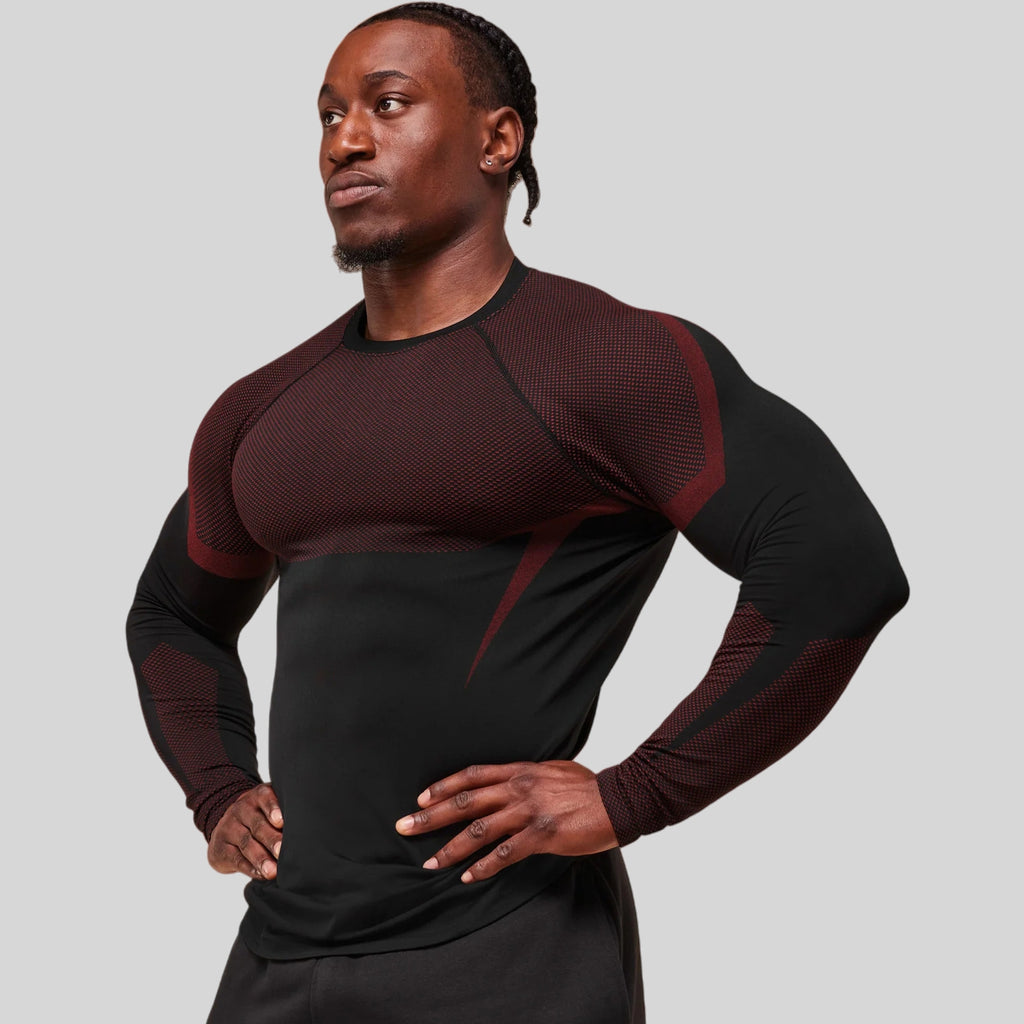 Mens Seamless 95%polyester 5%spandex Long Sleeve Shirt 251113