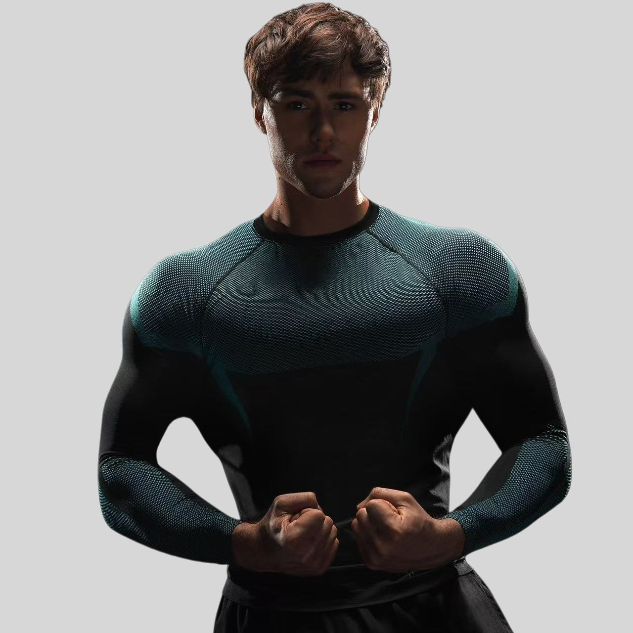 Mens Seamless 95%polyester 5%spandex Long Sleeve Shirt 251113